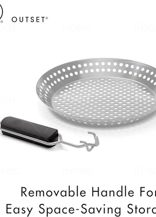 Outset Grill Skillet With Removable Handle, Stainless Steel