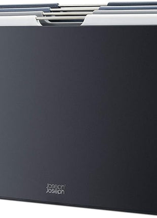 Joseph Joseph Folio 4-Piece Colour coded Cutting Board Set, Slimline case for organized Kitchen storage, Graphite