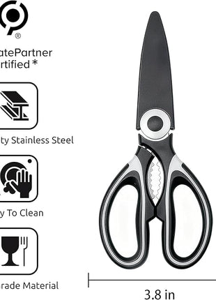 Kitchen Scissors All Purpose 3 Pack - Heavy Duty Stainless Steel Cooking Shears for Cutting Meat, Food, Fish, Poultry Multipurpose Sharp Sissors for Dishwasher Safe