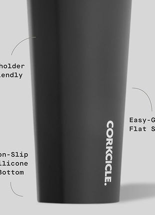 Corkcicle Classic Tumbler - Keeps Drinks Cold for 9 Hours & Hot for 3 - Triple-Insulated Stainless Steel - Holiday Tumbler Gift - 24 oz - Matte Black