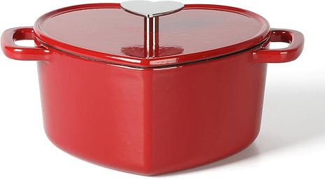 Martha Stewart Heart Shaped Enamel Cast Iron 2-Quart Dutch Oven - Red