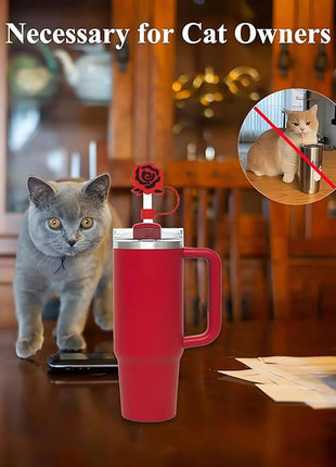 3Pc Straw Cover for Stanley Cup, Silicone Straw Topper for Stanley Cup 30&40oz with Tumblers, 10mm 0.4in Lid Accessories (Reusable)