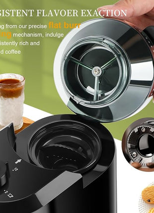 Wancle Electric Burr Coffee Grinder - Adjustable with 28 Precise Grind Settings for 12 Cups - Professional Coffee Bean Grinder (Plastic, Black)