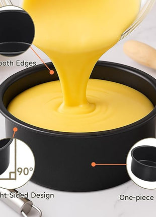 4 Inch Cake Pan, Nonstick, Mini Round Cake Pans, Air Fryer Muffin Pan, Jumbo Muffin Pan, Cake Molds for Baking Smash Cakes, Cheesecake, Cupcakes, 3Pcs