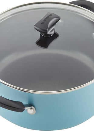 Farberware Cookstart DiamondMax Nonstick Cookware/Pots and Pans Set, Dishwasher Safe, Includes Baking Pan and Cooking Tools, 15 Piece - Aqua