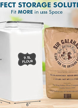 Shazo 2 PC (9.5L | 321 Oz) Extra Large Bulk Food Storage Containers with Airtight Lids for Flour, Sugar, Rice, Cereal & Pasta - Leakproof, BPA-Free Plastic Canisters for Kitchen & Pantry Organization