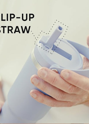 Hydrapeak Nomad 32 oz Tumbler with Handle and Straw Lid, Leakproof, Double Insulated, 32oz Cup, Stainless Steel | Black