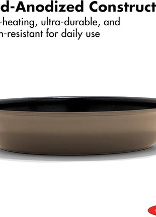 OXO Enhanced 8” Nonstick Frying Pan Skillet, Ceramic PFAS-Free Cookware, Stainless Steel Handle, Eggs & Omelets, Dishwasher & Oven Safe, Biscuit Brown