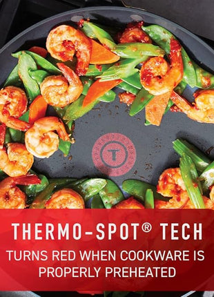 T-fal Platinum Hard Anodized Nonstick Cookware Set 12 Piece Oven Broiler Safe 500F, Lid Safe 350F Pots and Pans, Dishwasher Safe Black