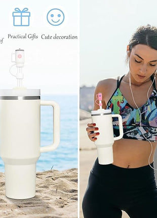 LDKEDKF 11Pcs Straw Cover for Stanley Cup, Silicone Straw Topper for Stanley Cup 30&40oz with Tumblers, 10mm 0.4in Lid Accessories (Reusable)