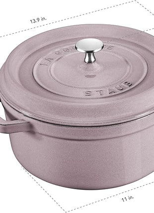 STAUB Cast Iron 7-qt Round Cocotte - Lilac