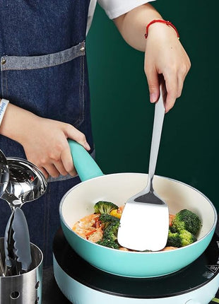 Stainless Steel Spatulas, Berglander Solid Turner,Barbecue Metal Spatulas Turner For Cooking, Kitchen Spatula For Nonstick Cookware, Dishwasher Safe, Easy to Clean