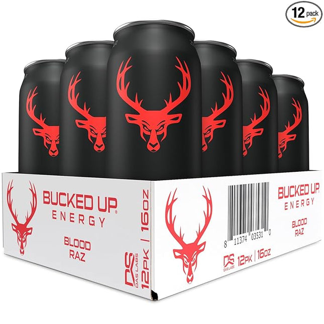 Bucked Up Energy Drink 300mg (Blood Raz) (12 CT)