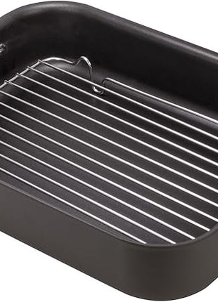 HIC Kitchen Roasting Baking Broiler Rack, Chrome-Plated Steel, Holds Smaller Food Securely, 12 x 7.75 x 1.5-Inches