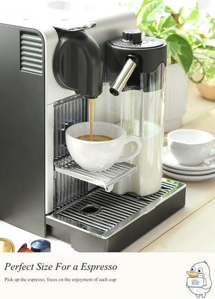 LE TAUCI 3 oz Espresso Cups with Saucers, Demitasse Coffee Cup for Shot, Lungo, Ristretto - 3 inch, Set of 4, White