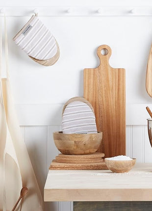 KitchenAid Albany Mini Oven Mitt 2-Pack Set, Milkshake Tan, 5.5"x8"