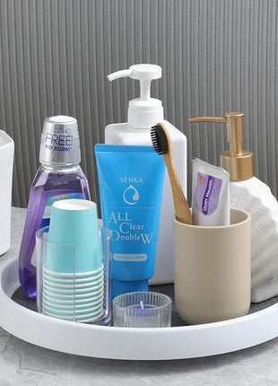 Set of 4, 10 Inch Non-Skid Lazy Susan Organizers - Turntable Rack for Cabinet, Pantry Organization and Storage, Kitchen, Fridge, Bathroom Makeup Vanity Countertop, Under Sink Organizing, Spice Rack