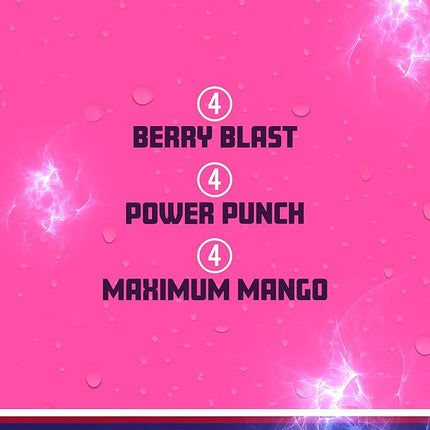 Sparkling Ice Energy Variety 12Pk. Energy Drinks with Vitamins + Antioxidants, Zero Sugar, Berry Blast, Maximum Mango, Power Punch flavors. 12 fl oz cans.