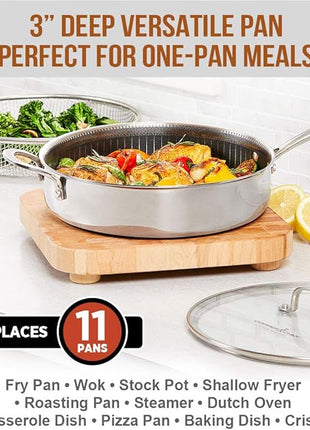 Copper Chef Titan Fry, 9.5 inch with 8 inch Pan, stainless-steel