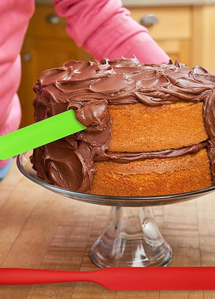 Silicone Jar Scraper Spatulas, 5pcs Heat Resistant Cake Cream Peanut Butter Spatulas Mixing Batter Scraper, 9.6 inch Nonstick Bread Spatula Rubber Kitchen Jar Blenders Scraper Long