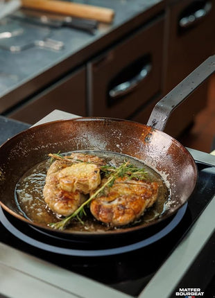 Matfer Bourgeat Black Carbon Steel Frying Pan, 14"