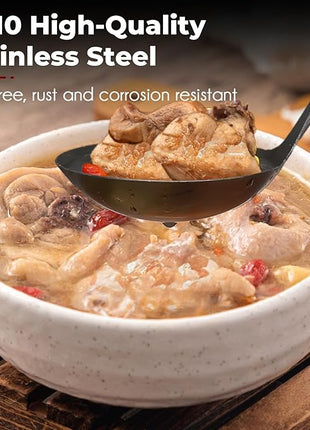 MARTE Kitchen Cooking Utensils Set with Utensil Holder, 8 Pcs Kitchen Serving Tool,18/10 Stainless Steel Cooking Spatula Set,Spatula,Soup Ladle, Skimmer Spoon,Slotted Tunner,Fine Mesh Food Strainer