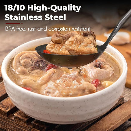 MARTE Kitchen Cooking Utensils Set with Utensil Holder, 8 Pcs Kitchen Serving Tool,18/10 Stainless Steel Cooking Spatula Set,Spatula,Soup Ladle, Skimmer Spoon,Slotted Tunner,Fine Mesh Food Strainer