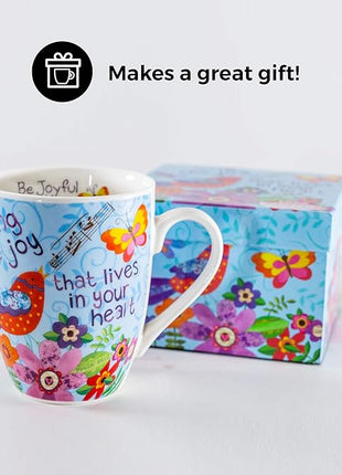 Divinity Boutique Ceramic Boxed Mugs, One Size, Sing Joy Bird (23579)