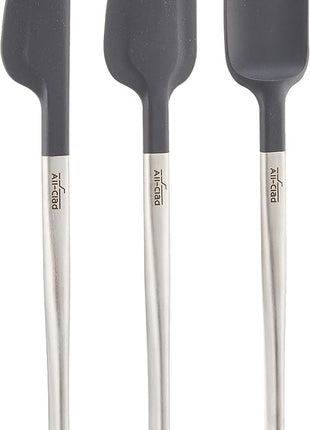 All-Clad Specialty Silicone Kitchen Gadgets 3 Piece Set, Spatulas Kitchen Tools, Kitchen Hacks Silver, Stainless Steel and Black
