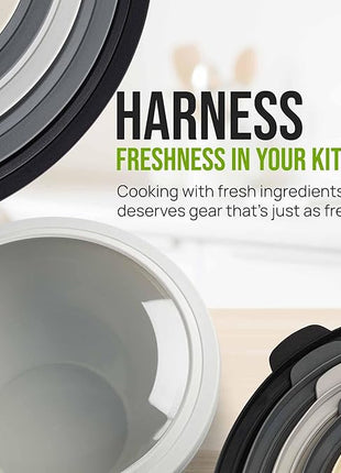 Zulay Kitchen 12 Piece Plastic Mixing Bowls with Leak-Proof Lids Set - Microwave and Freezer Safe Kitchen Mixing Bowls for Preparing, Serving and Storing - Large Nesting Bowls (Midnight Ombre)