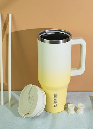 BJPKPK Insulated Tumblers With Handle And Straw 30 oz Stainless Steel Tumbler Cups With Lid,Pistachio Green