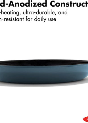 OXO Enhanced 10” Nonstick Frying Pan Skillet, Ceramic PFAS-Free Cookware, Stainless Steel Handle, Eggs & Omelets, Dishwasher & Oven Safe, Storm Blue