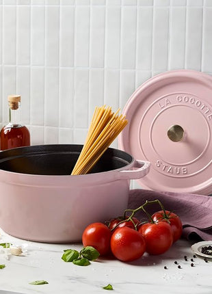 Staub Cast Iron Round Cocotte 7-quart-Peony Pink