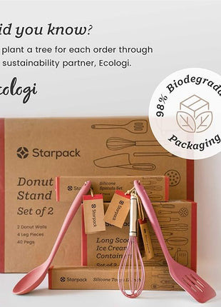 Starpack 'The All Rounder' XL Premium Silicone Spoonula - Heat Resistant to 600F - Best Kitchen Spatula Spoon for Cooking