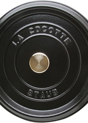 STAUB Cast Iron Dutch Oven 4-qt Round Cocotte, Made in France, Serves 3-4, Matte Black
