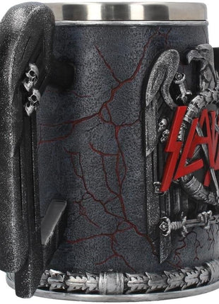 Nemesis Now B4128M8 Slayer Tankard Mug 14cm Black, Resin w/Stainless Steel Insert, Grey