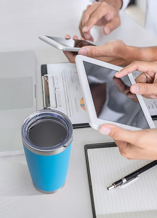 HASLE OUTFITTERS 20oz Stainless Steel Tumblers Bulk, Insulated Travel Cup with Lid, Double Wall Vacuum Coffee Mug for Cold & Hot Drinks 12 Pack, Royal Blue