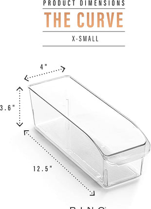 BINO | Plastic Storage Bins, Small | THE CURVE COLLECTION | Multi-Use Organizer Bins | Storage Containers Kitchen, Pantry and Home Organization | Fridge Organizers | Pantry Organization and Storage