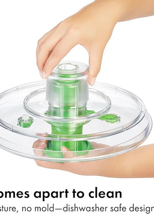 OXO Good Grips Salad Spinner - Large, Green Lettuce & Fruit Washer, BPA-Free, Easy One-Hand Pump
