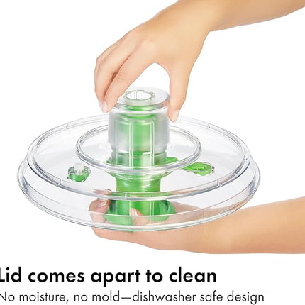 OXO Good Grips Salad Spinner - Large, Green Lettuce & Fruit Washer, BPA-Free, Easy One-Hand Pump