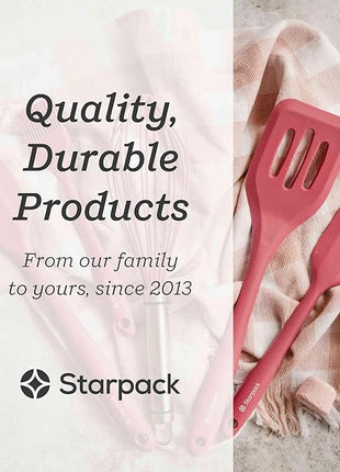 Starpack 'Flip & Whip' Premium Silicone Baking Utensils Set (5 Pcs) - Cooking Utensils with Heat Resistant to 600°F - Large & Small Spatulas, Whisk & Basting - Brush Baking Tool Set