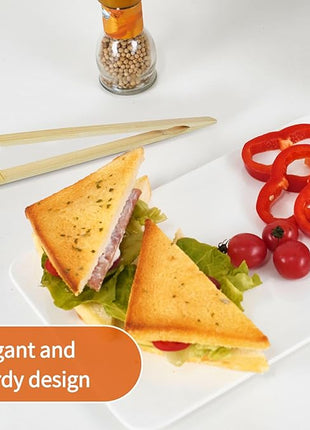 4 Pieces Natural Bamboo Toast Tongs, bamboo,10.2 Inches Long Tongs with Anti-slip Design,for cooking, toaster.