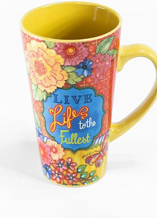 Divinity Boutique Inspirational Stoneware Mug, Live Life, Multicolor
