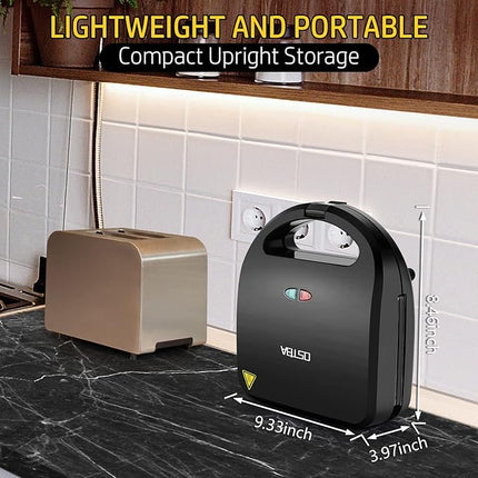 OSTBA 3 in 1 Sandwich Maker Panini Press Waffle Iron Set with 3 Removable Non-Stick Plates, 750 W Toaster Perfect for Sandwiches Grilled Cheese Steak, Black