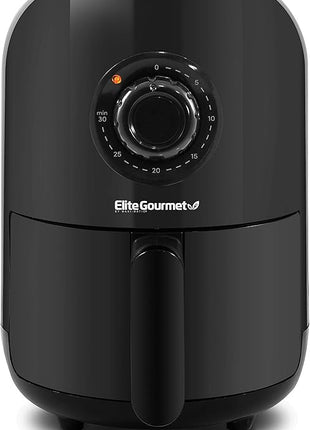 Elite Gourmet EAF1121 Personal 1.1 Qt. Compact Space Saving Electric Hot Air Fryer Oil-Less Healthy Cooker, Timer & Temperature Controls, 1000W
