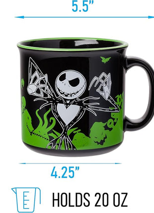Silver Buffalo Disney The Nightmare Before Christmas Your Worst Nightmare Featuring Jack Skellington Ceramic Camper Mug, 20 Ounces