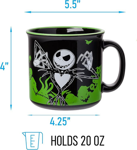 Silver Buffalo Disney The Nightmare Before Christmas Your Worst Nightmare Featuring Jack Skellington Ceramic Camper Mug, 20 Ounces