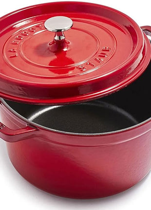 Staub Cast Iron Dutch Oven 5-qt Tall Cocotte, Made in France, Serves 5-6, Cherry