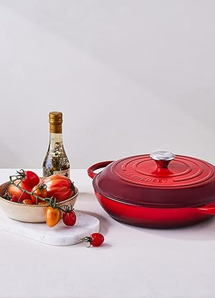 Le Creuset Enameled Cast Iron Signature Braiser, 5 qt, Cerise