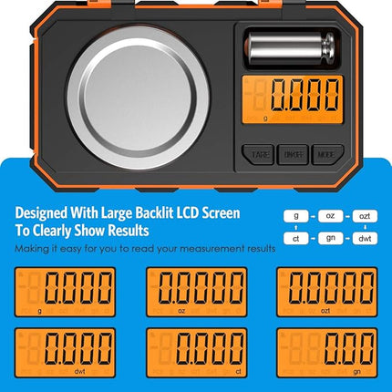 (New Version) AMIR Professional Digital Scale, 20g Pocket Scale with 0.001g Accuracy, Electronic Smart Scale with 20g Calibration Weight (Battery/Tweezers Included)